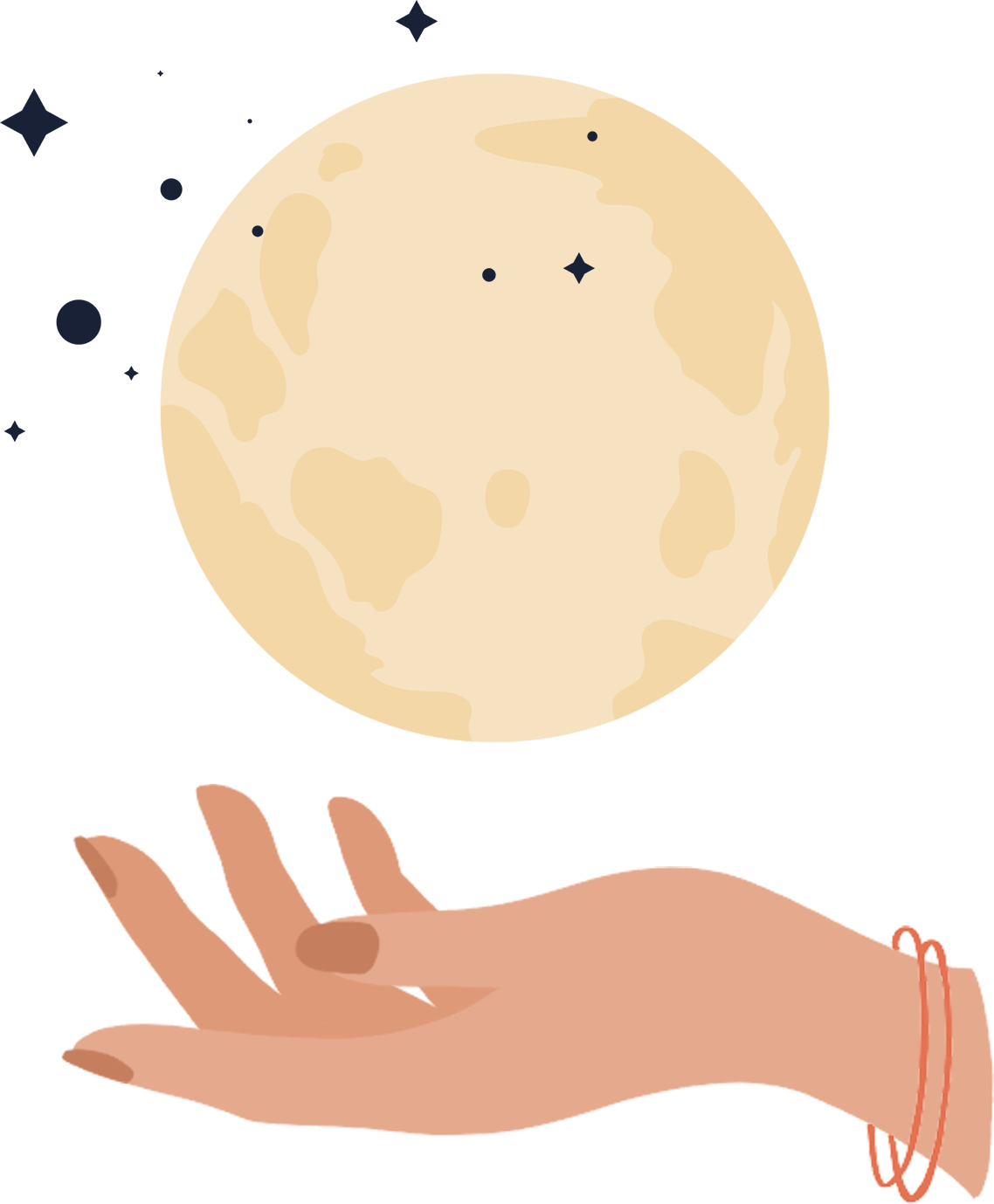 Femme sereine avec la lune